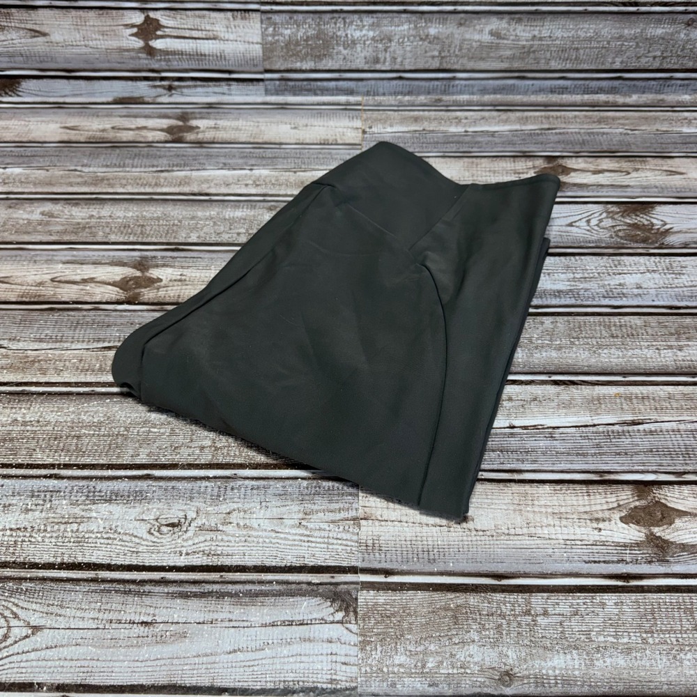 Athleta Moto Leggings Women 8T Dark Gray‎ Tall High Rise Ribbed Panels Side Zip